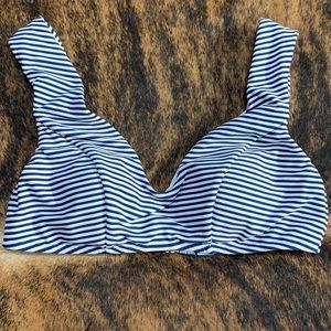 Time and Tru size Large (12-14) blue and white striped bikini top